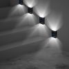 2Pcs Solar Deck Lights Outdoor 2LED Beads Waterproof Sensor Fence Stair Lamps For Patio Landscape Yard White Lighting Color