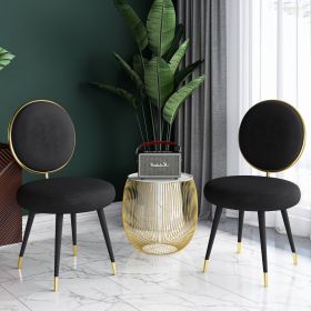 Modrest Haswell Glam Black Velvet Accent Chair (Set of 2)
