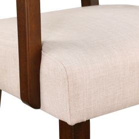 Fabric Accent Chair Set of 2 with Round Wood Table, Decorative Slipper Chair