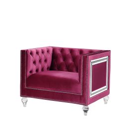 ACME Heibero Chair, Burgundy Velvet 56897