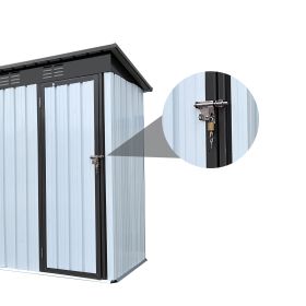 Metal garden sheds 5ftx3ft outdoor storage sheds White+Black