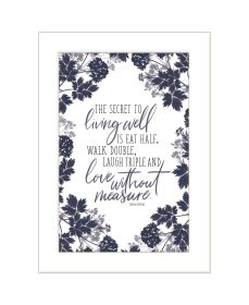 "The Secret to Living Well" by House Fenway, Ready to Hang Framed Print, White Frame