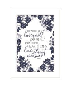 "The Secret to Living Well" by House Fenway, Ready to Hang Framed Print, White Frame