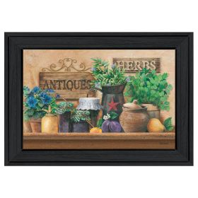 "Antiques and Herbs" By Ed Wargo, Printed Wall Art, Ready To Hang Framed Poster, Black Frame