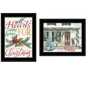 "Come Home for Christmas" 2-Piece Vignette by Cindy Jacobs and Richard Cowdrey, Black Frame