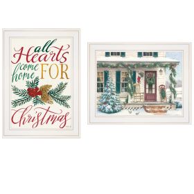 "Come Home for Christmas" 2-Piece Vignette by Cindy Jacobs and Richard Cowdrey, White Frame