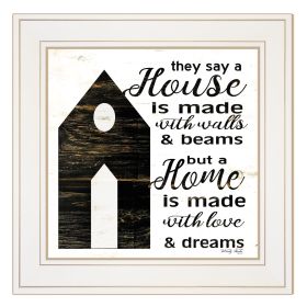 "A Housee" by Cindy Jacobs, Ready to Hang Framed Print, White Frame