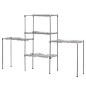 Changeable Assembly Floor Standing Carbon Steel Storage Rack Silver RT
