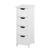 White Bathroom Storage Cabinet, Freestanding Cabinet with Drawers