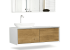 48'' Wall Mounted Single Bathroom Vanity in OAK