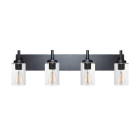 4 Lights Bathroom Vanity Light Fixture Black Sconces Wall Lighting Modern Industrial Indoor Wall Mounted Lamp