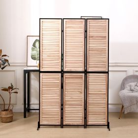 3 Panel Room Dividers and Folding Privacy Screen Natural Wooden Room Partitions 6ft Wall Divider for Room Separation (Natural)