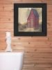 "Folk Art Outhouse" By Pam Britton, Printed Wall Art, Ready To Hang Framed Poster, Black Frame