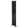 3 Panel Room Divider 6Ft Wood Folding Privacy Screen Black Room Separator Free Standing Wall Dividers (Black)