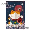 Japanese Style Door Curtain Fortune Cat Half Curtain Kitchen Partition Curtain Short Curtain Sushi Ramen Restaurant Decor,31x47 Inch