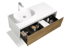 48" Wall Mounted Bathroom Vanity in oak with Sink, Modern Floating Bathroom Vanity Sink Combo