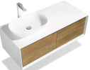 48'' Wall Mounted Single Bathroom Vanity in OAK