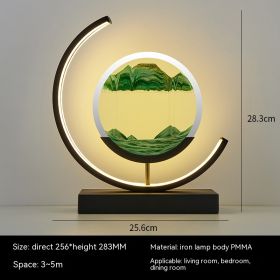 Chinese Style Decorative Glass Hourglass Table Lamp (Option: Red Pink Green Moth Black-Remote control switch-US)