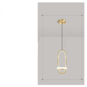 Modern Simple Led Bedroom Bedside Chandelier Nordic Creative Personality (Option: Gold-Three color dimming)