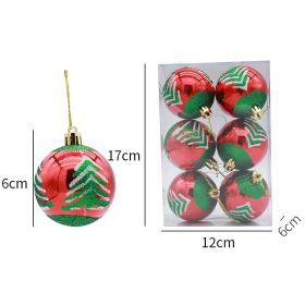 6cm Painted Christmas Ball Decorations Arrangement Props (Option: Christmas Tree-Painted 6cm6 Pack)