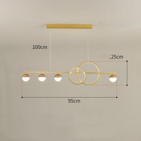 Rectangular Table Lamp Creative New Dining Room Bar Simple Modern Chandelier (Option: Gold 95CM-White light)