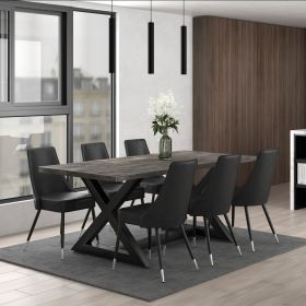 EMILIO (Color: BLACK TABLE/GREY CHAIR)