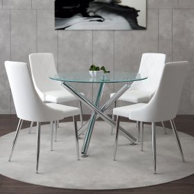 PORTO (Color: CHROME TABLE/WHITE CHAIR)