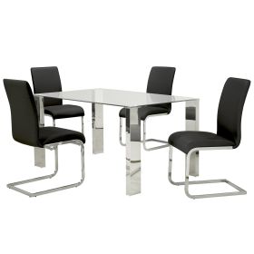VENETA (Color: CHROME TABLE/BLACK CHAIR)