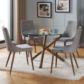 RIMO (Color: WALNUT TABLE/GREY CHAIR)