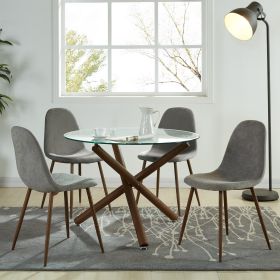 DRAKE (Color: WALNUT TABLE/GREY CHAIR)