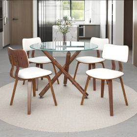 XANDER (Color: WALNUT TABLE/WHITE CHAIR)