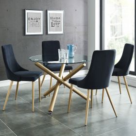 CARMILLA (Color: AGED GOLD TABLE/BLACK CHAIR)