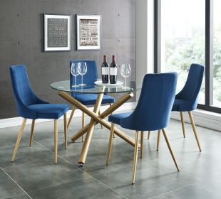 EROS (Color: AGED GOLD TABLE/BLUE CHAIR)