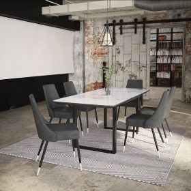 LUMINA (Color: BLACK TABLE/VINTAGE GREY CHAIR)