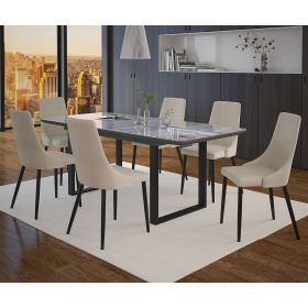 LUMINA (Color: BLACK TABLE/BEIGE CHAIR)