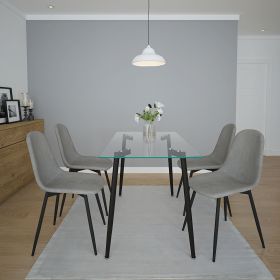 BIANCA (Color: BLACK TABLE/GREY CHAIR)