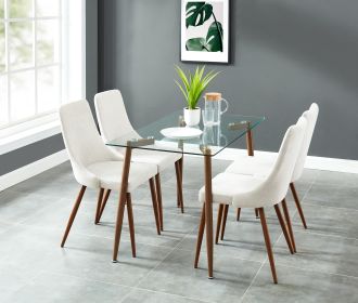 DIEGO (Color: WALNUT TABLE/BEIGE CHAIR)