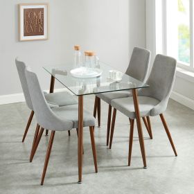 FRANCO (Color: WALNUT TABLE/GREY CHAIR)