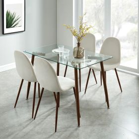 FRANCO (Color: WALNUT TABLE/BEIGE CHAIR)
