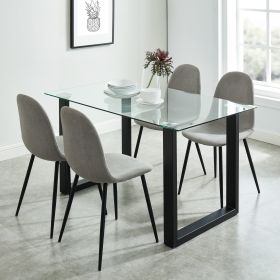 OLLY (Color: BLACK TABLE/GREY CHAIR)