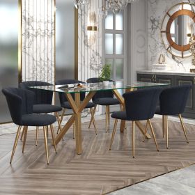 WILDER (Color: AGED GOLD TABLE/BLK AND AGED GOLD CHAIR)