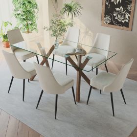 ARCHER (Color: WALNUT TABLE/BEIGE CHAIR)