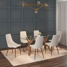 TREX (Color: WALNUT TABLE/BEIGE CHAIR)
