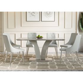 ABBOT (Color: GREY TABLE/LIGHT GREY CHAIR)