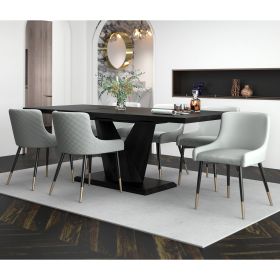 EROS (Color: BLACK TABLE/GREY CHAIR)
