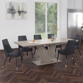 GAVIN (Color: OAK TABLE/GREY CHAIR)