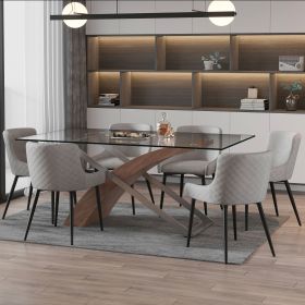 VENICE (Color: WALNUT TABLE/BLACK AND GREY CHAIR)