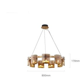 Modern Simple Glass Living Room Chandelier Bedroom Study Personality (Option: 9heads Amber-warm light)
