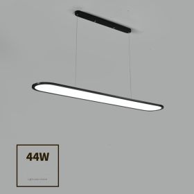 Modern Simple Creative Strip Bar Led Office Lighting Restaurant Chandelier (Option: Black large-warm light)