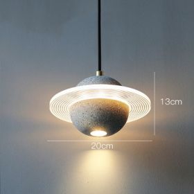 Planet Small Chandelier Red Single Head Bedroom Bedside Lamp (Option: Double glossy sand white-110v)